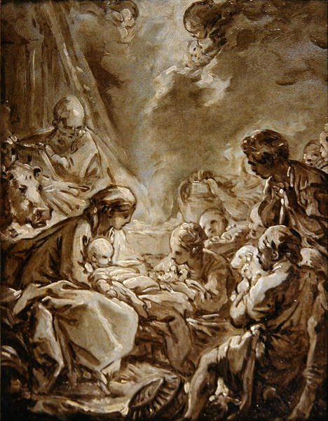 La Lumiere du Monde (olaj, papír a panelen) alkotó: François Boucher