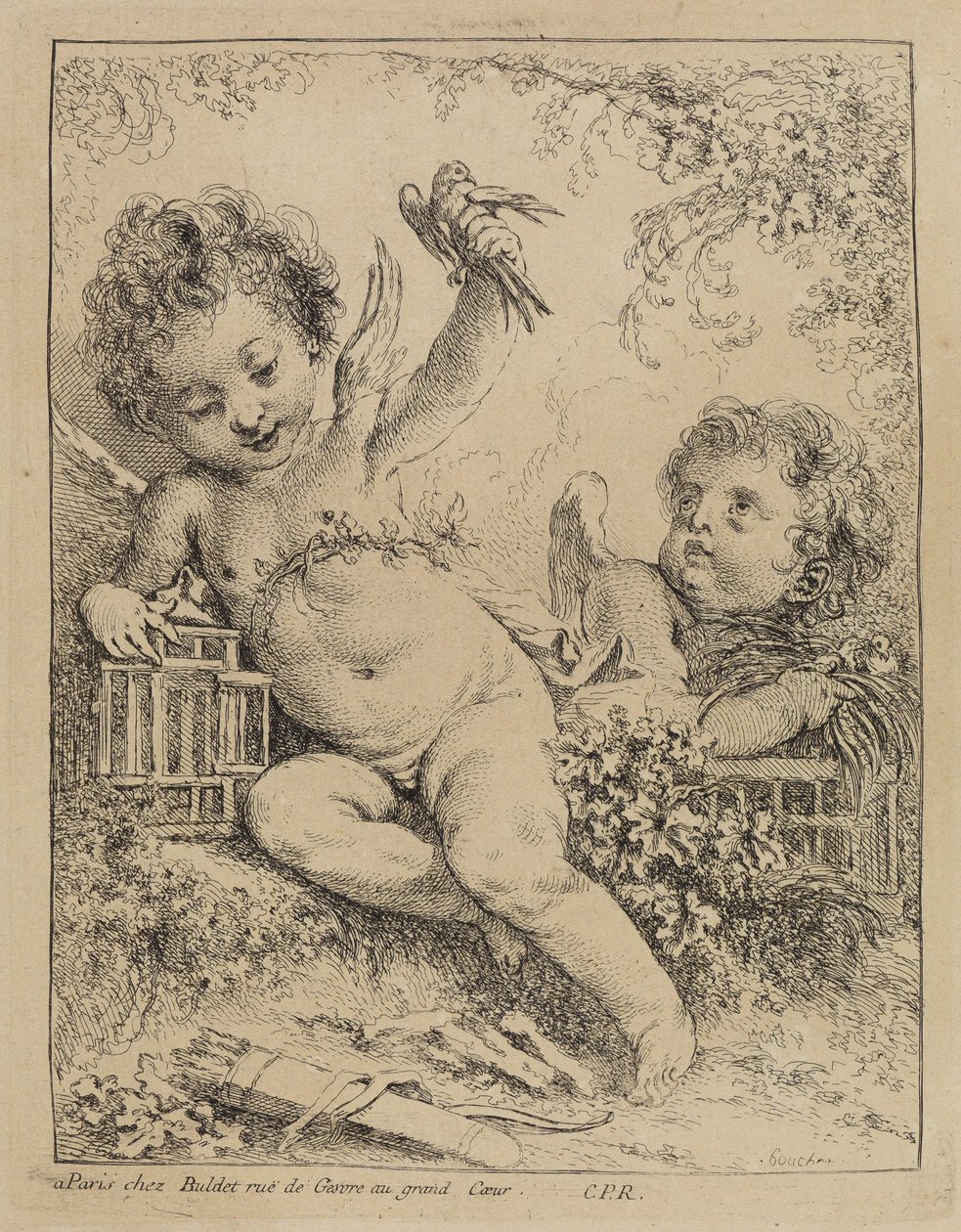 A ketrecbe zárt gerle alkotó: François Boucher
