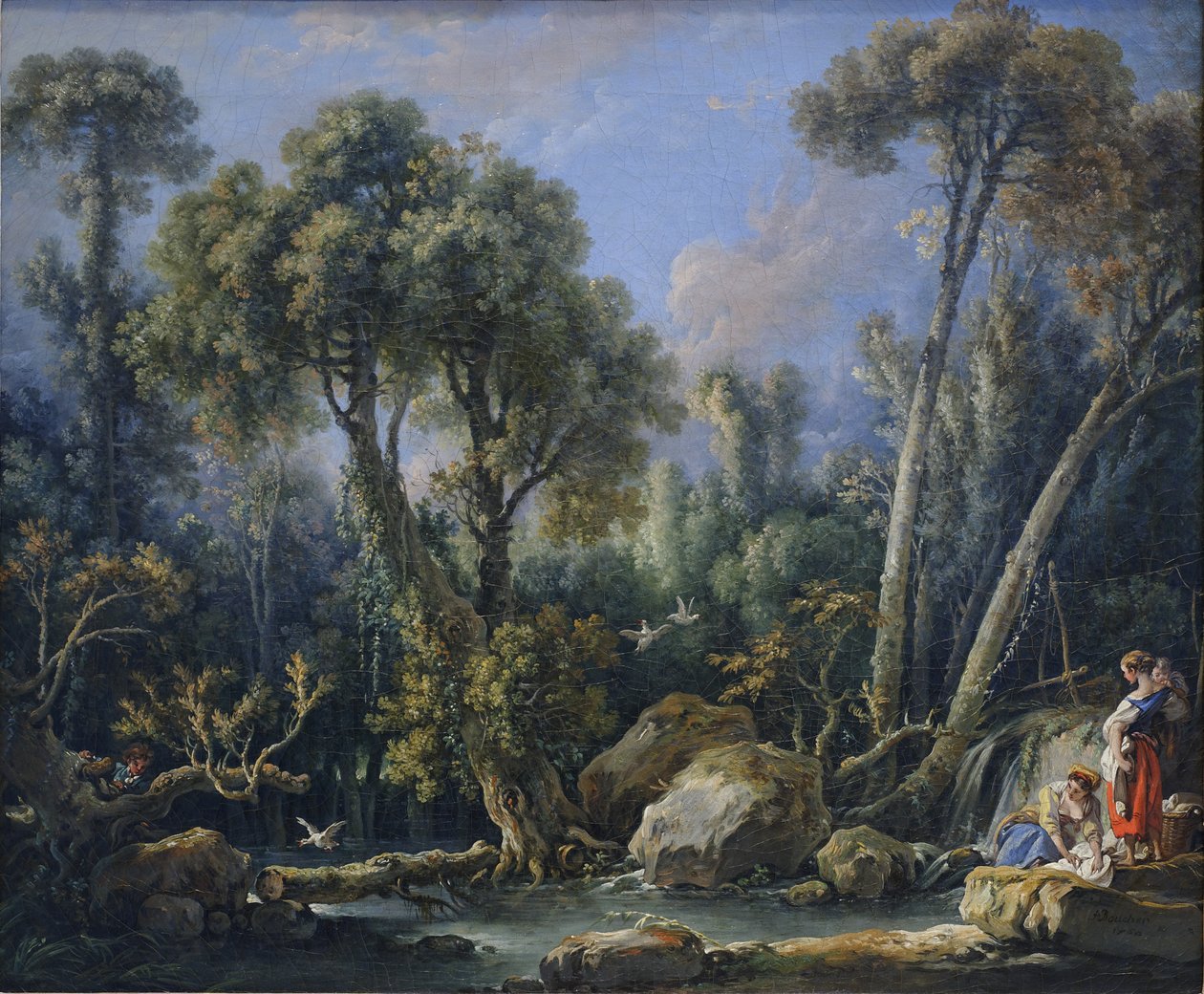Mosónők a tájban alkotó: François Boucher