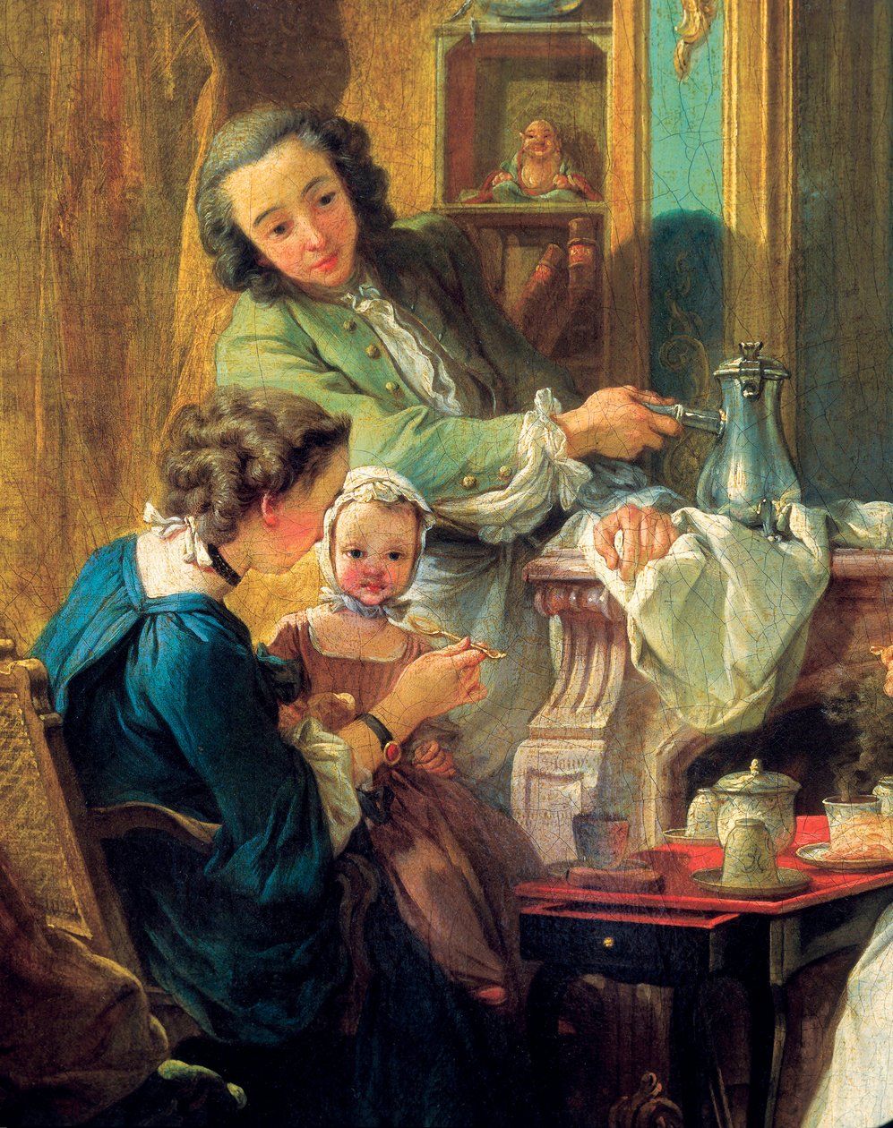 Ebédjelenet polgári belső térben, 1739-es részlet (olaj, vászon) alkotó: François Boucher