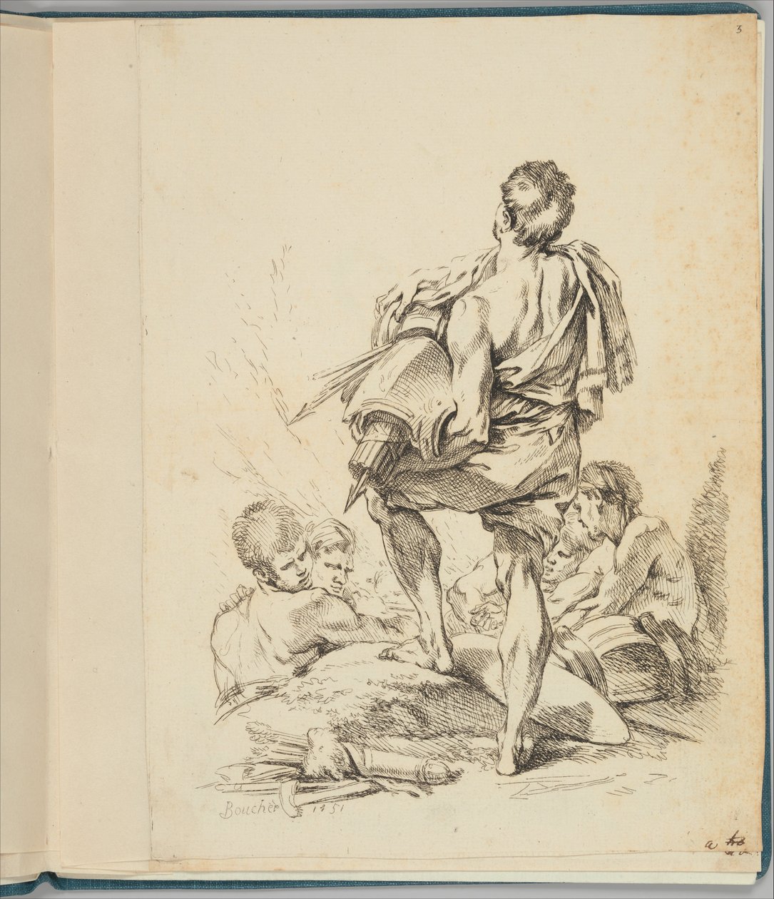 Különféle ábrákat tartalmazó új könyv alkotó: François Boucher