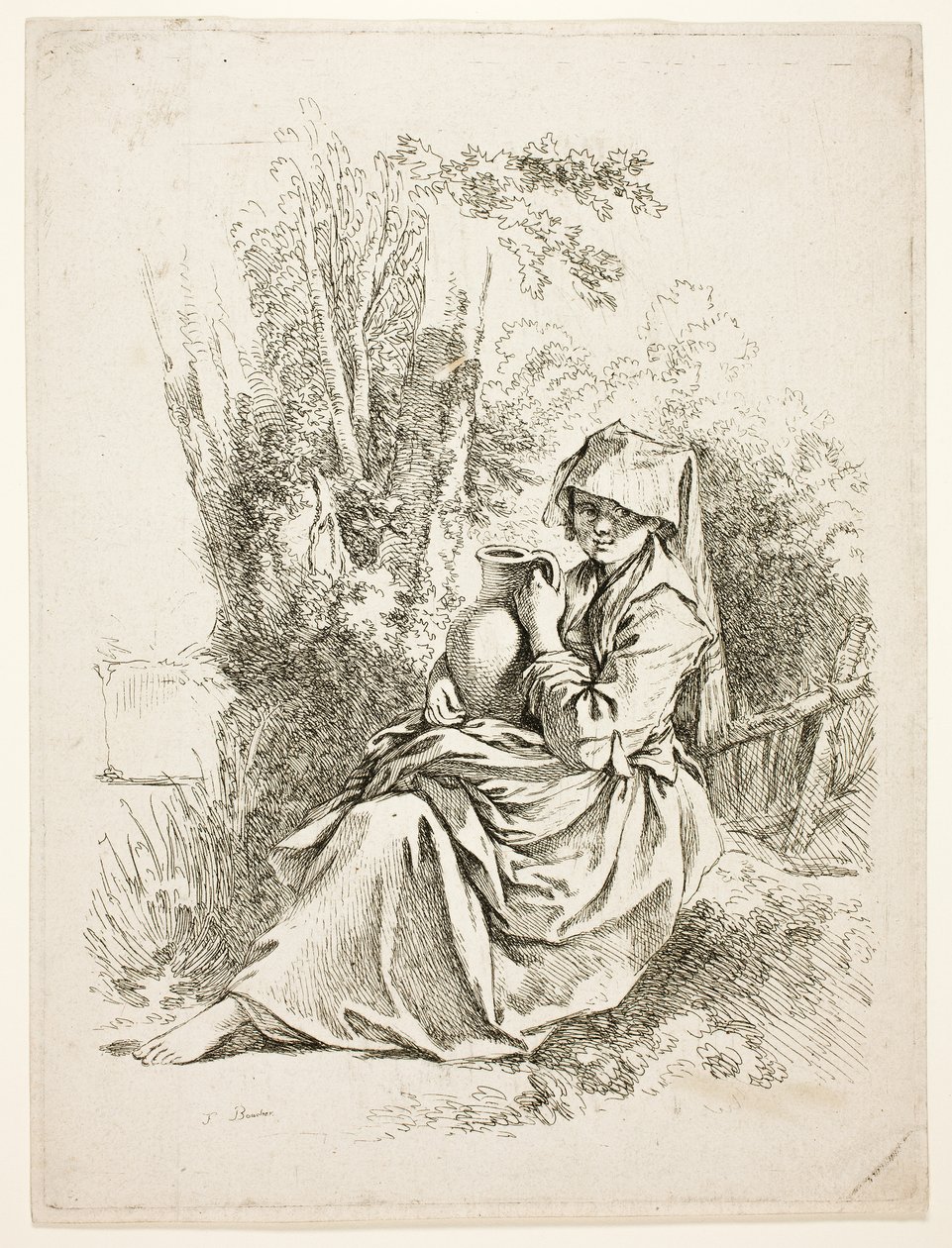 Parasztasszony egy kancsóval alkotó: François Boucher