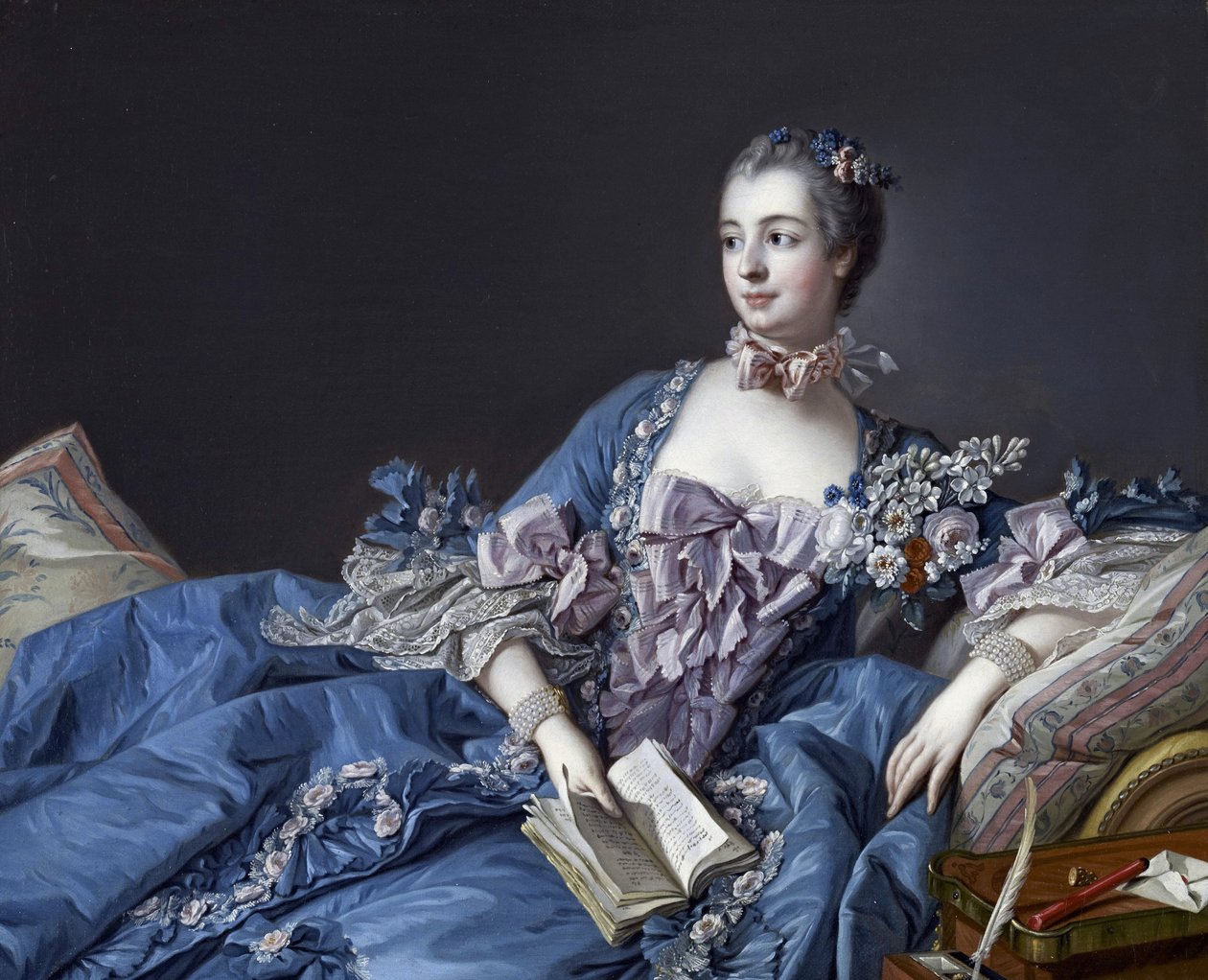 Pompadour márkiné (1721-1764) portréja (Jeanne Antoinette Poisson, Pompadour márkiné (Madame de Pompadour néven ismert) portréja alkotó: François Boucher