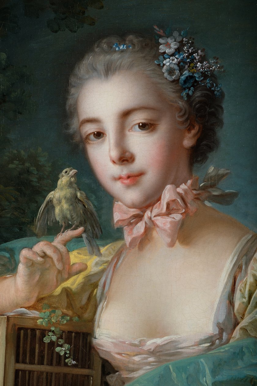 Vermutliches Porträt von Marie-Emilie Baudouin, Tochter des Malers alkotó: François Boucher