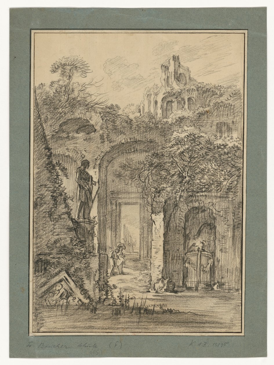 Római romtáj, szórványos alakokkal alkotó: François Boucher