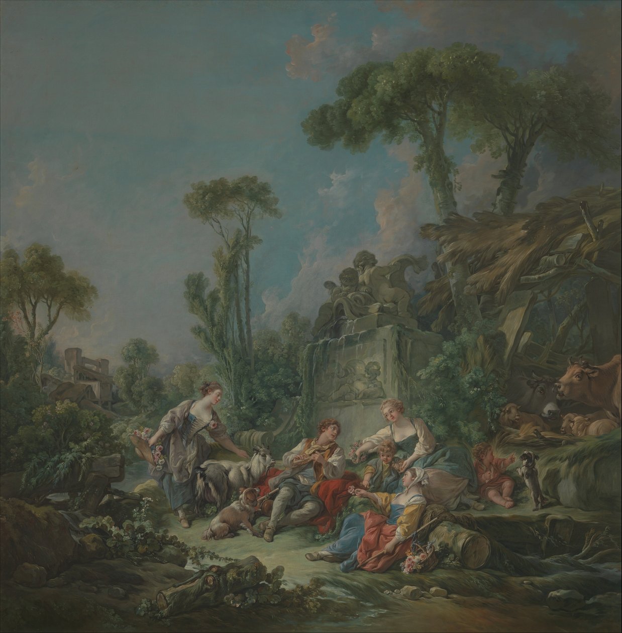 Pásztori idill alkotó: François Boucher