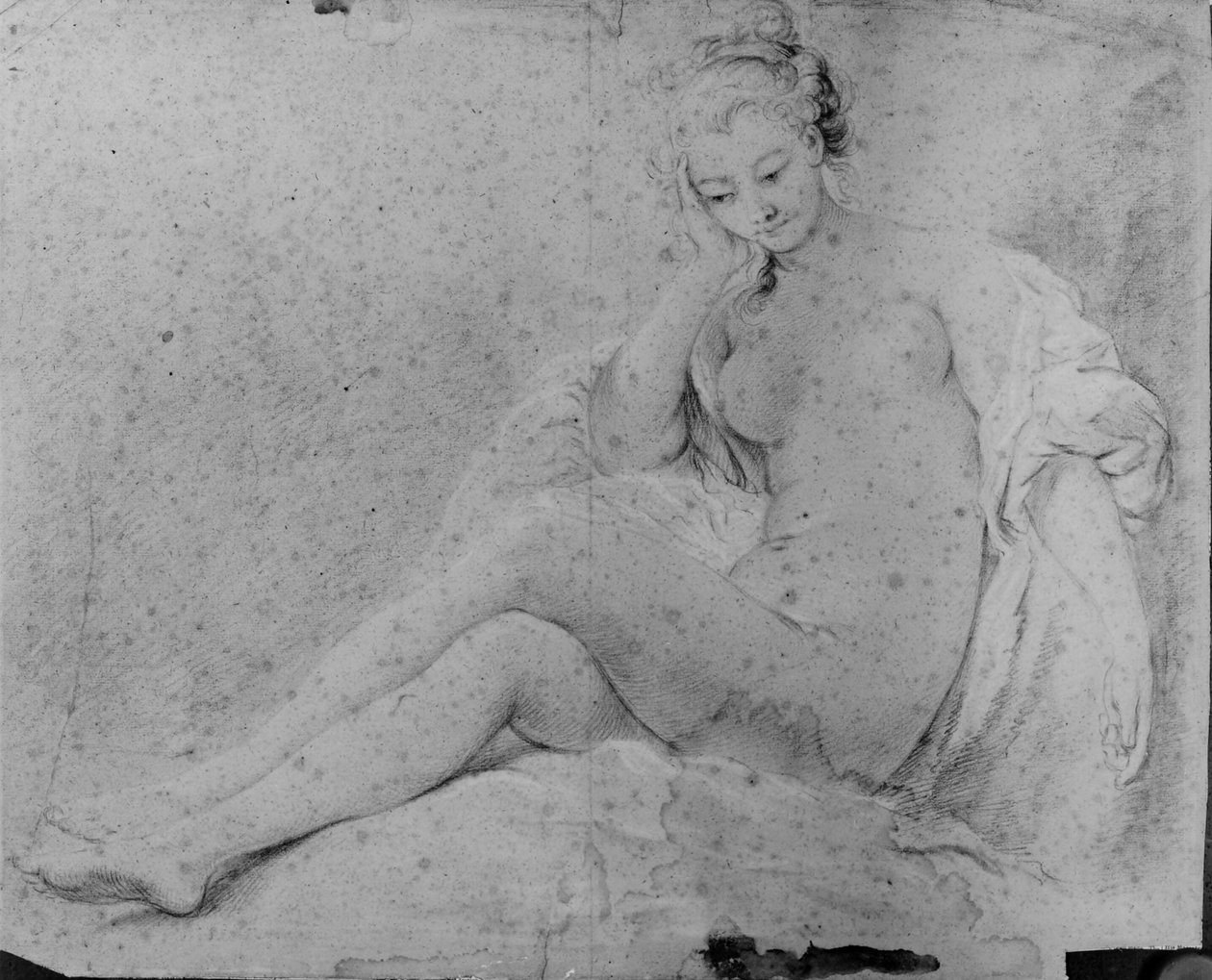 Ülő meztelen nő alkotó: François Boucher