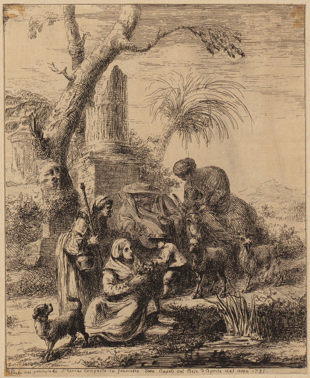 Ülő nő [Femme de Matsmey] egy pálmafa mellett, a „Diverses figures chinoises [...]” című sorozat egyik képe alkotó: François Boucher