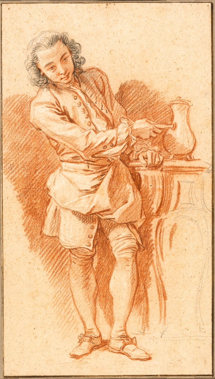 Tanulmány a Valet kávéskannával alkotó: François Boucher