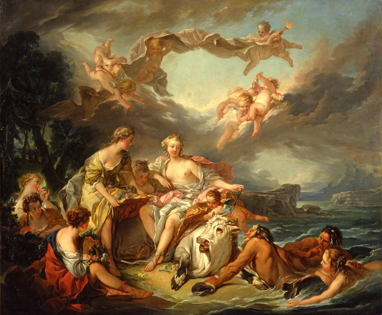 Európa elrablása, 1747 után (olaj, vászon) alkotó: François Boucher