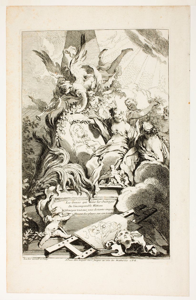A gráciák Watteau sírján alkotó: François Boucher
