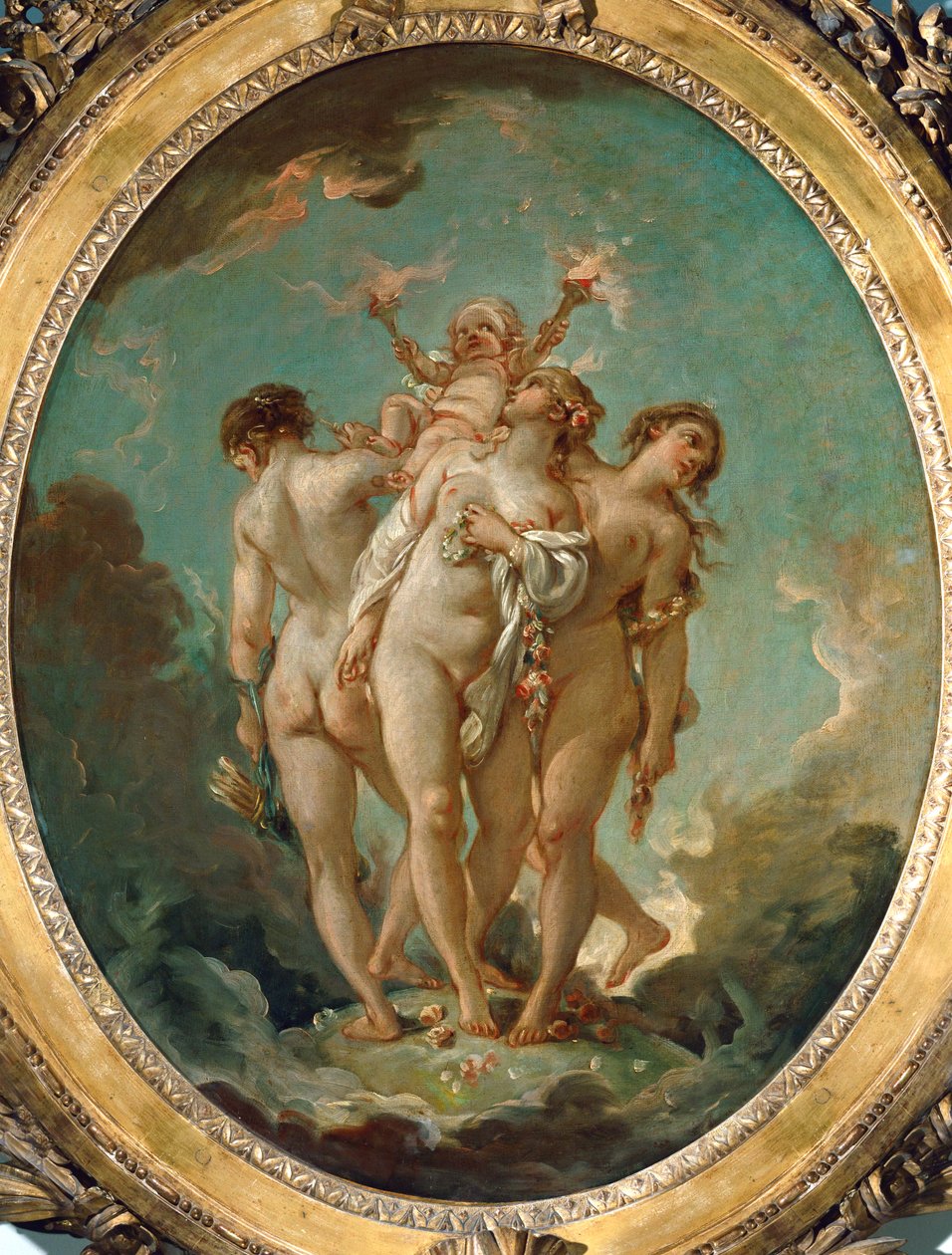 A három kegyelem, amely Amort, a szeretet Istenét hordozza ... alkotó: François Boucher