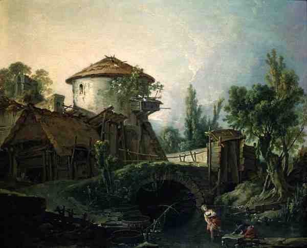 Szélmalom, 1750 körül (olaj, vászon) alkotó: François Boucher