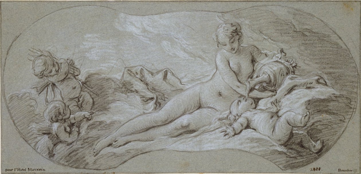 Vénusz nektárral itatja részegre Ámort alkotó: François Boucher