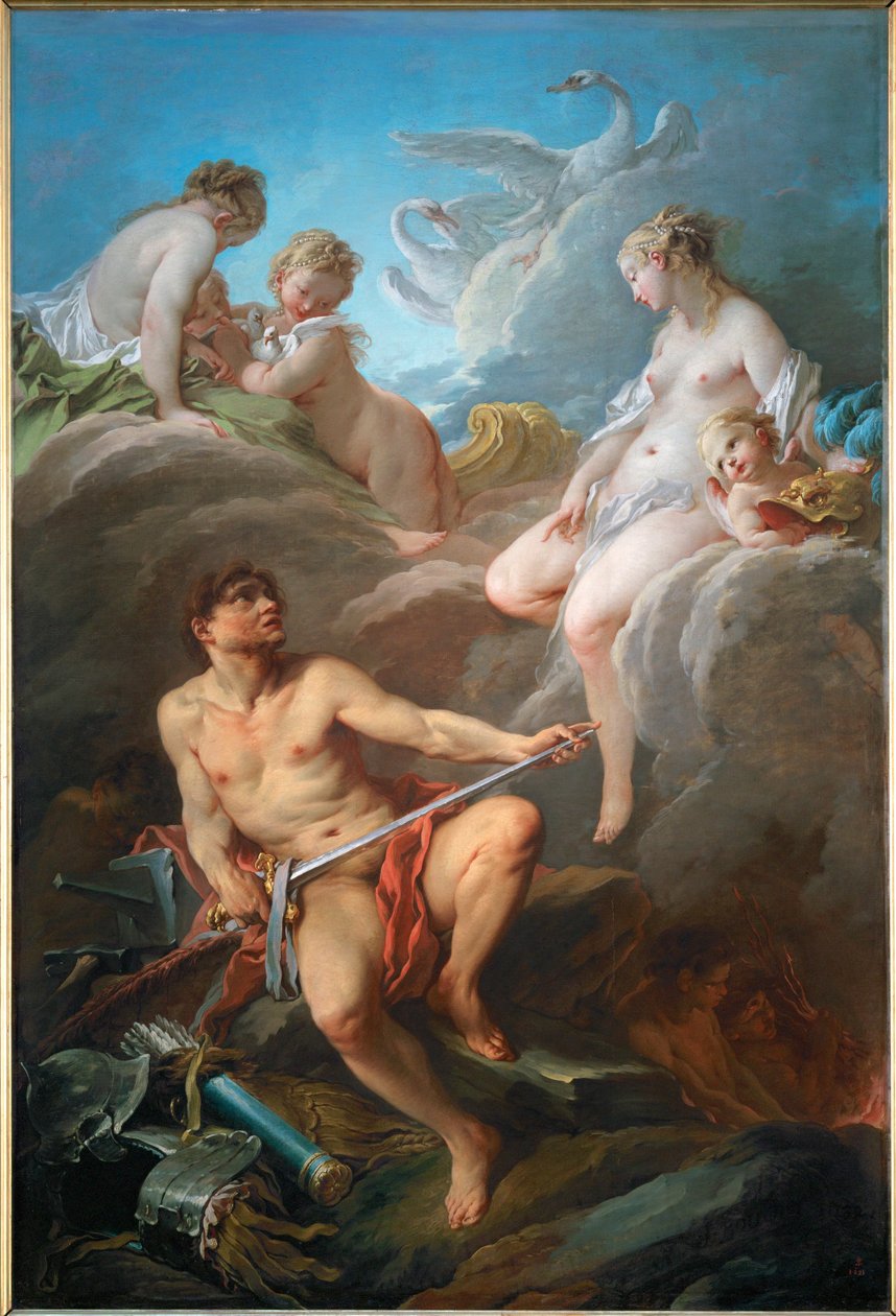 Venus demande a Vulcain des armes pour Enee - Venus arra kéri Vulkánt, a férjét, akit elhagyott, hogy kovácsoljon fegyvert Aeneasnak, törvénytelen fiának ... alkotó: François Boucher