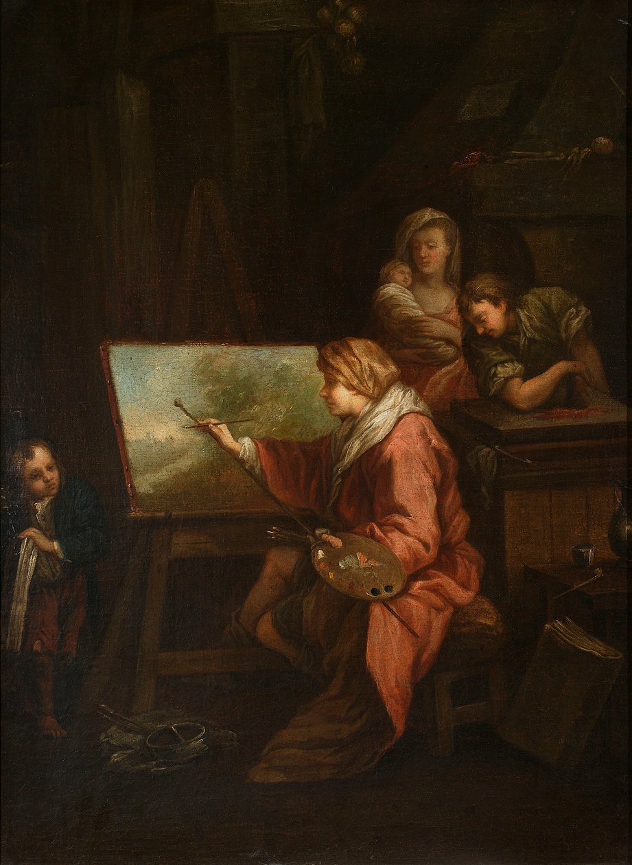 A festő műtermében („A tájfestő” vagy „A festő a festőállványánál”) alkotó: François Boucher