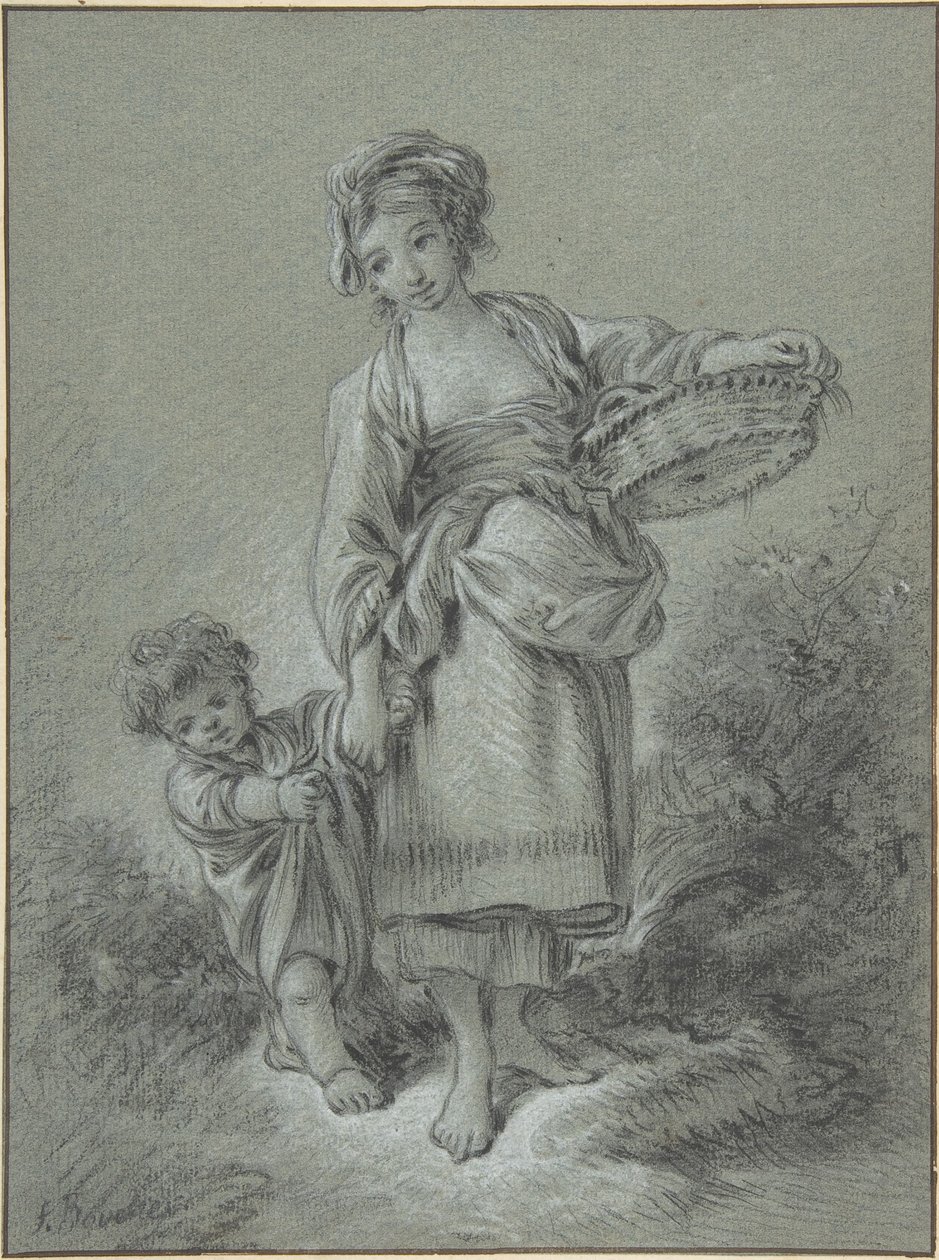 Nő és fiú alkotó: François Boucher