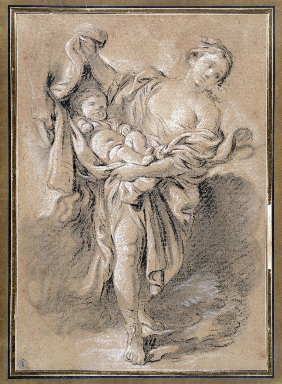 Nő gyermekkel alkotó: François Boucher