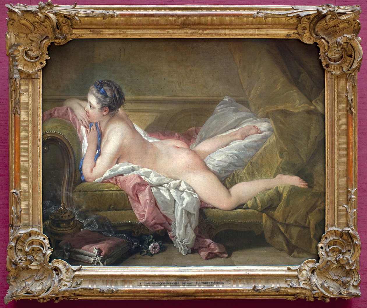 Fiatal lány fekve (Marie Louise O Murphy portréja). Meztelenül a kanapén vagy a szőke odaliszkben. (Marie-Louise O