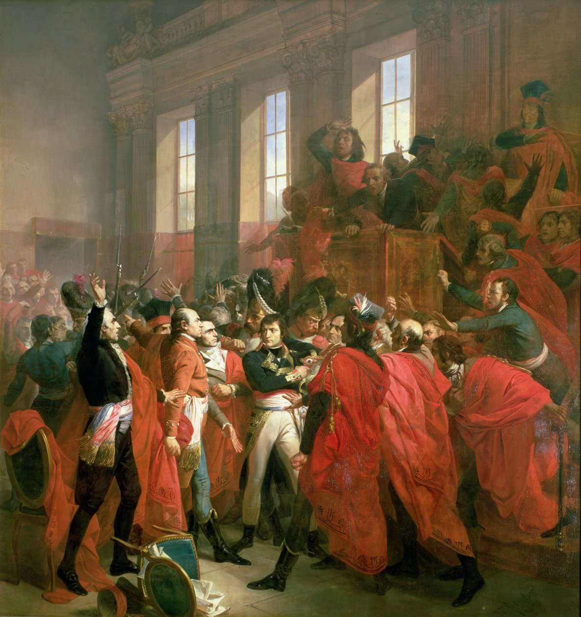 Bonaparte és az Ötszázak Tanácsa St. Cloudban, 1799. november 10., 1840 alkotó: Francois Bouchot