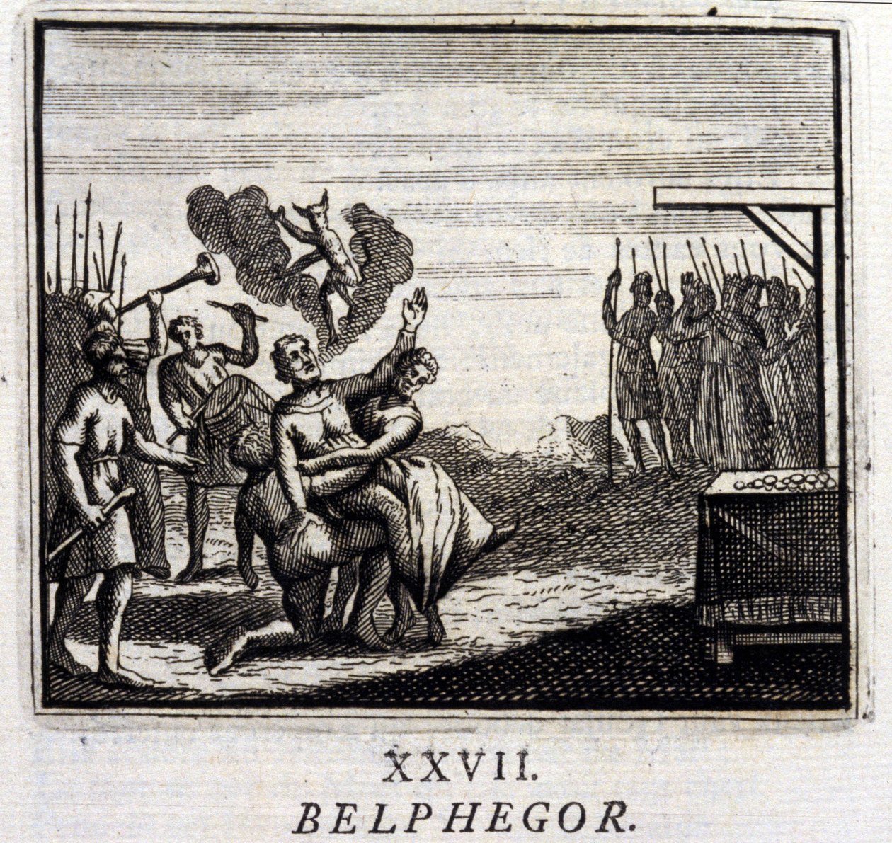 Belphegor. Jean de La Fontaine (1621-95) meséi. Illusztráció: Francois Chauveau (1613-1676). 1728-as kiadás. alkotó: Francois Chauveau
