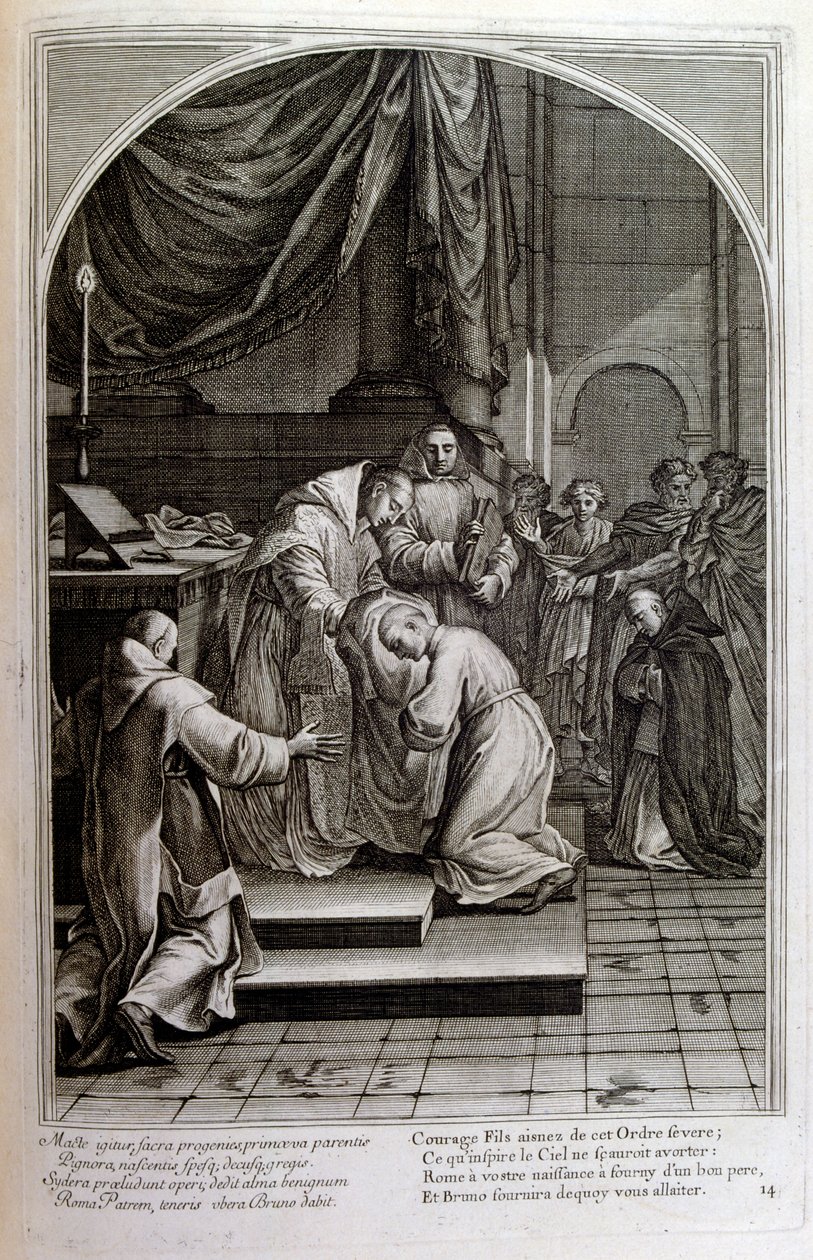 Francois Chauveau metsze 1680 „Szent Bruno élete”, a Chartreux-i rend alapítója alkotó: Francois Chauveau