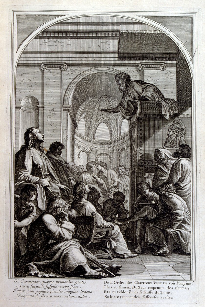 Francois Chauveau metsze 1680 „Szent Bruno élete”, a Chartreux-i rend alapítója alkotó: Francois Chauveau