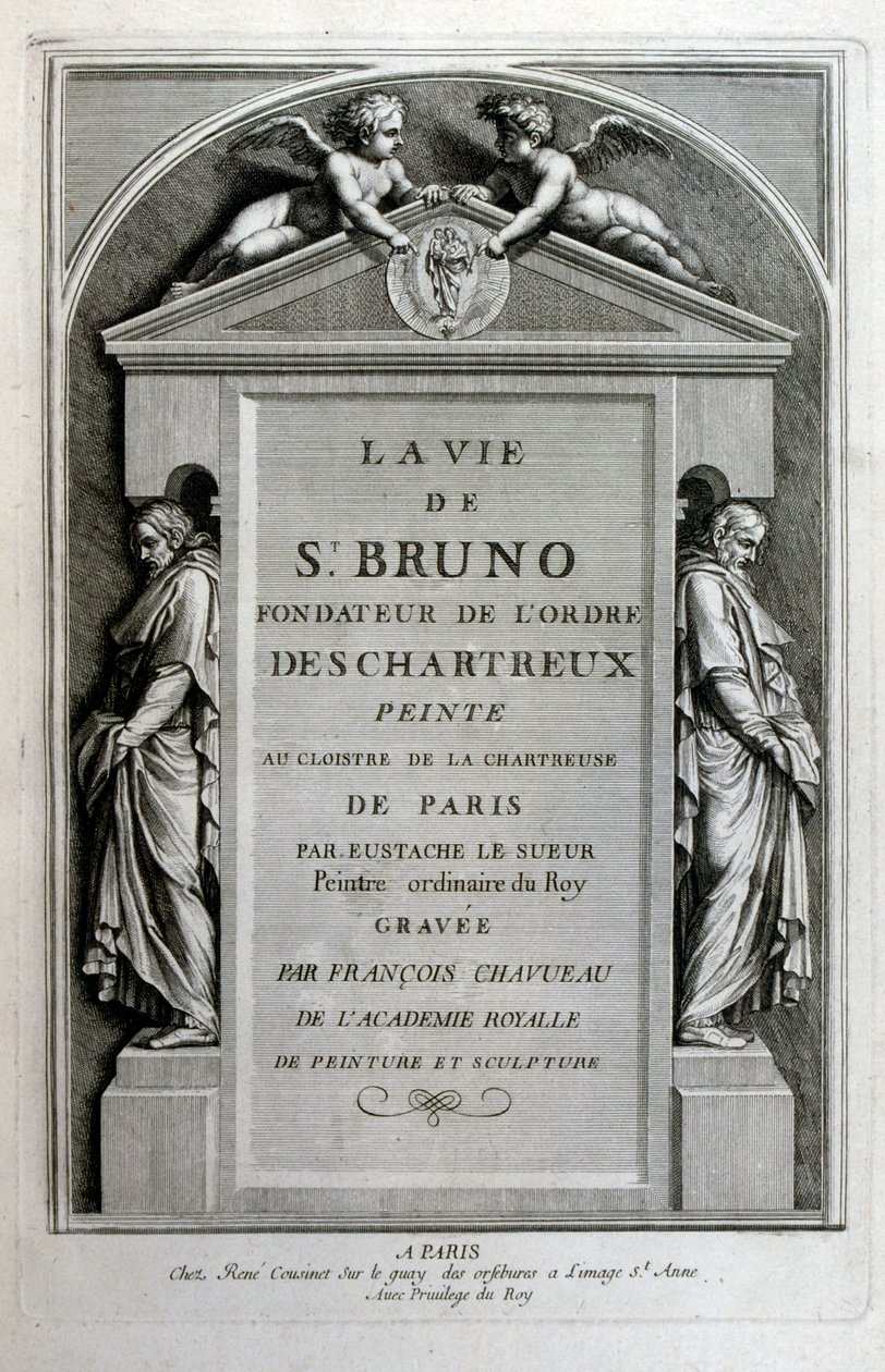 Francois Chauveau metsze 1680 „Szent Bruno élete”, a Chartreux-i rend alapítója alkotó: Francois Chauveau
