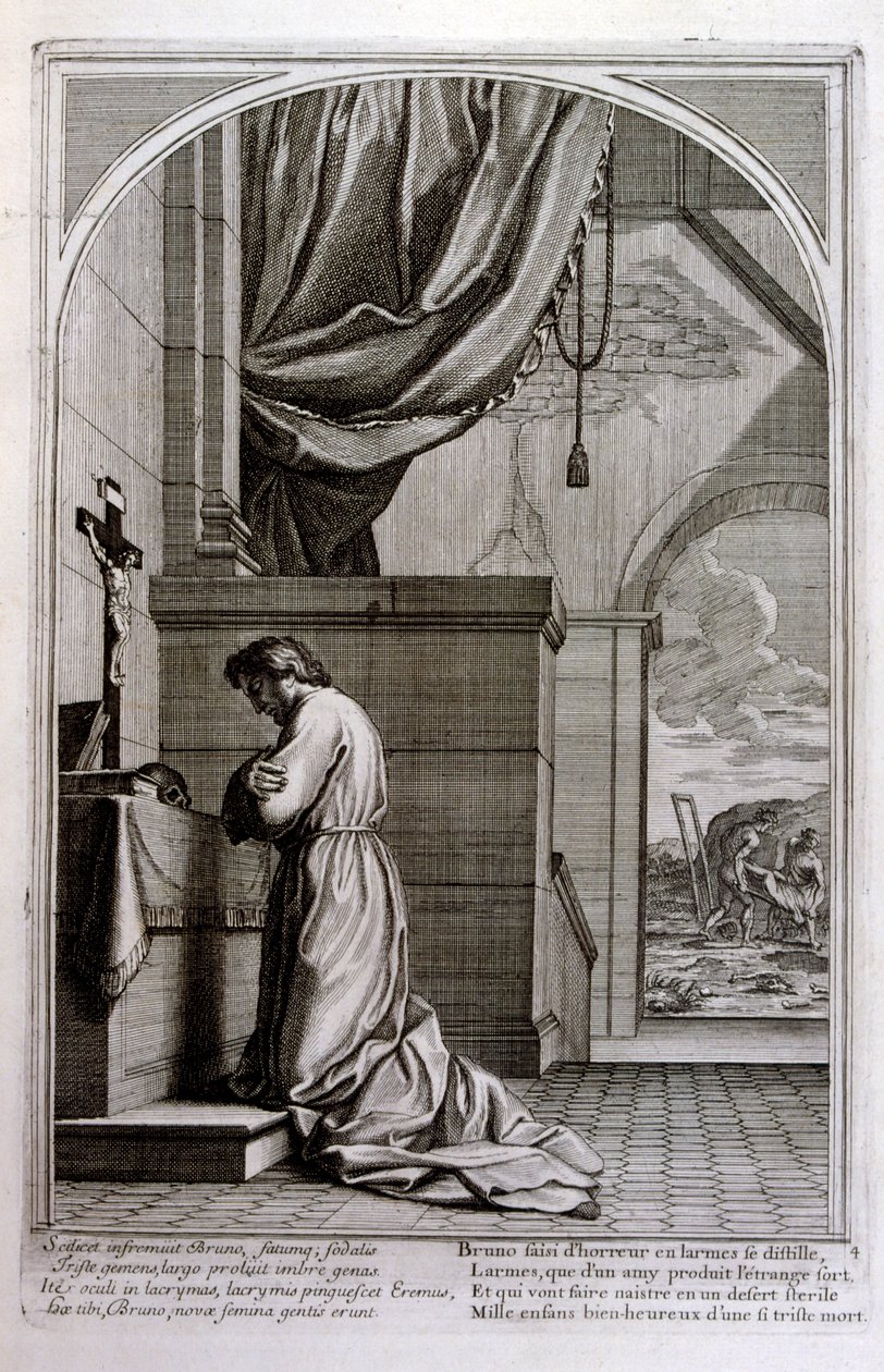 Francois Chauveau metsze 1680 „Szent Bruno élete”, a Chartreux-i rend alapítója alkotó: Francois Chauveau