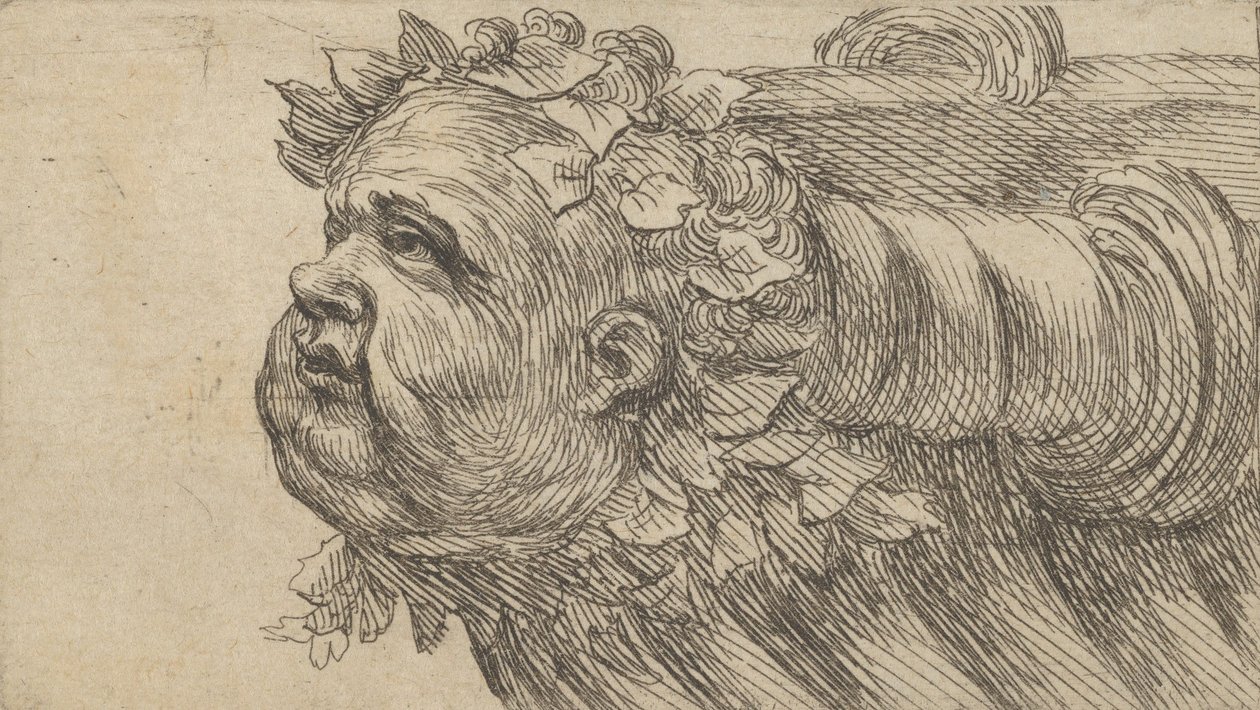 Egy gyermek feje a hajó orrában, a Divers Masques-tól, kb. 1635-45. alkotó: Francois Chauveau