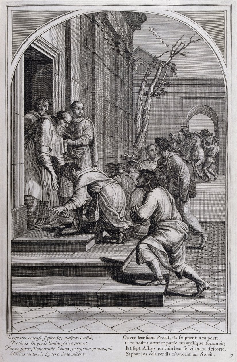 Illusztráció a "Szent Brúnó, a Chartreux rend alapítója életéből" Párizs 1660. Eustache Le Sueur festményei után és Fran Sois Chauveau metszetében ©UIG/Leemage alkotó: Francois Chauveau