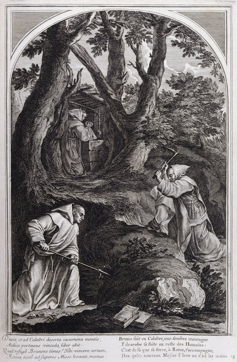 Illusztráció a "Szent Brúnó, a Chartreux rend alapítója életéből" Párizs 1660. Eustache Le Sueur festményei után és Fran Sois Chauveau metszetében ©UIG/Leemage alkotó: Francois Chauveau