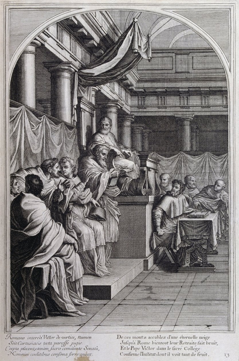 Illusztráció a "Szent Brúnó, a Chartreux rend alapítója életéből" Párizs 1660. Eustache Le Sueur festményei után és Fran Sois Chauveau metszetében ©UIG/Leemage alkotó: Francois Chauveau