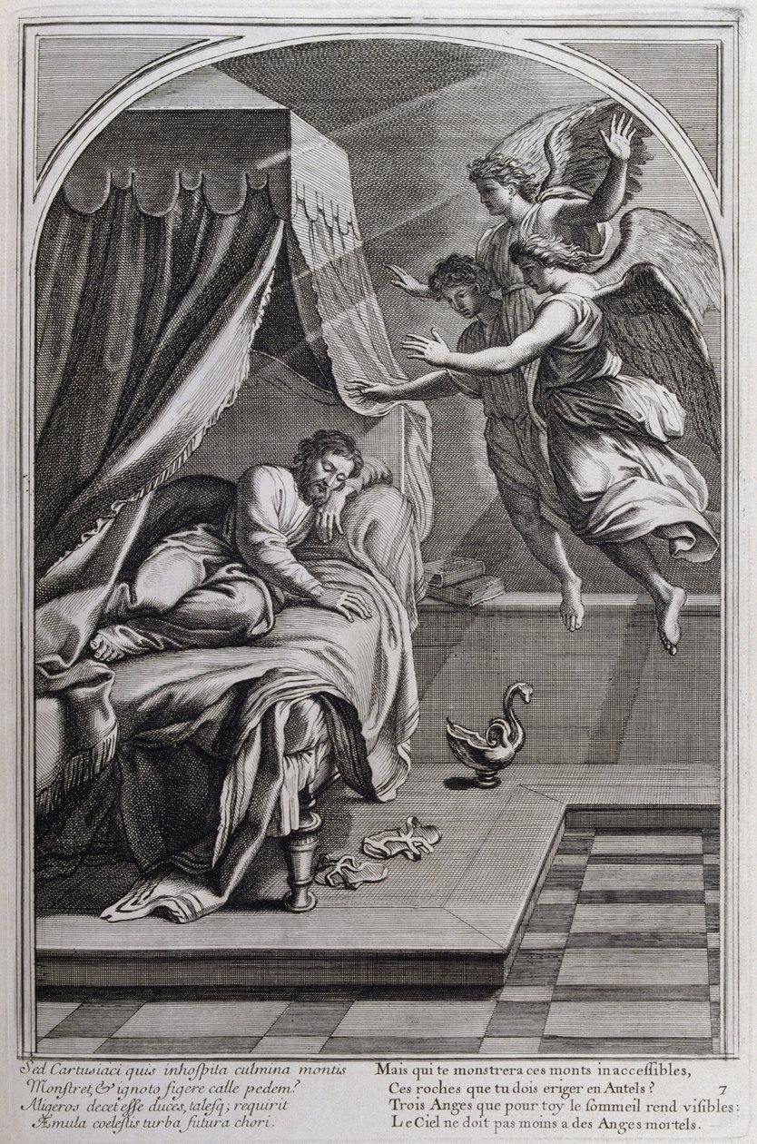Illusztráció a "Szent Brúnó, a Chartreux rend alapítója életéből" Párizs 1660. Eustache Le Sueur festményei után és Fran Sois Chauveau metszetében ©UIG/Leemage alkotó: Francois Chauveau