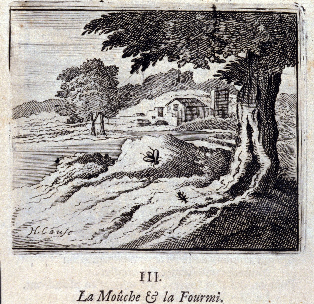 Jean de La Fontaine (1621-95) A légy és a hangya meséi. Illusztráció: Francois Chauveau (1613-1676). 1728-as kiadás. alkotó: Francois Chauveau