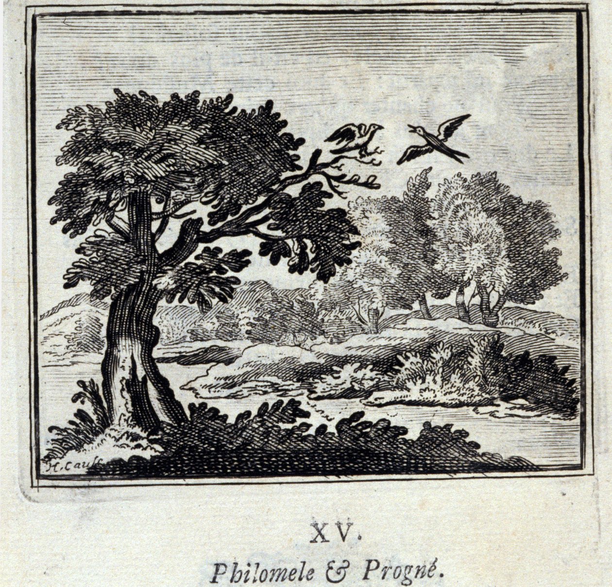 Philomele és Progne. Jean de La Fontaine (1621-95) meséi. Illusztráció: François Chauveau (1613-1676). 1728-as kiadás. alkotó: Francois Chauveau