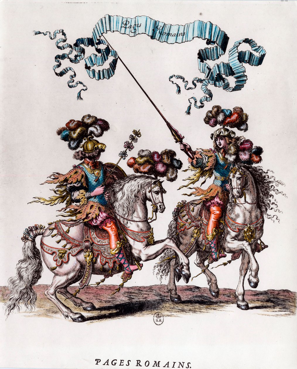 Római oldalak a XIV. Lajos király (1639-1715) által adott körhinta alatt. Francois Chauveau (1613-1676) metszete kb. 1662 Magángyűjtemény alkotó: Francois Chauveau