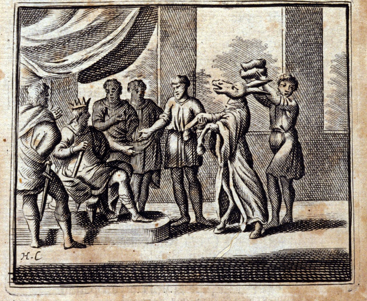 A sarlatán. Jean de La Fontaine (1621-95) meséi. Illusztráció: François Chauveau (1613-1676). 1728-as kiadás. alkotó: Francois Chauveau