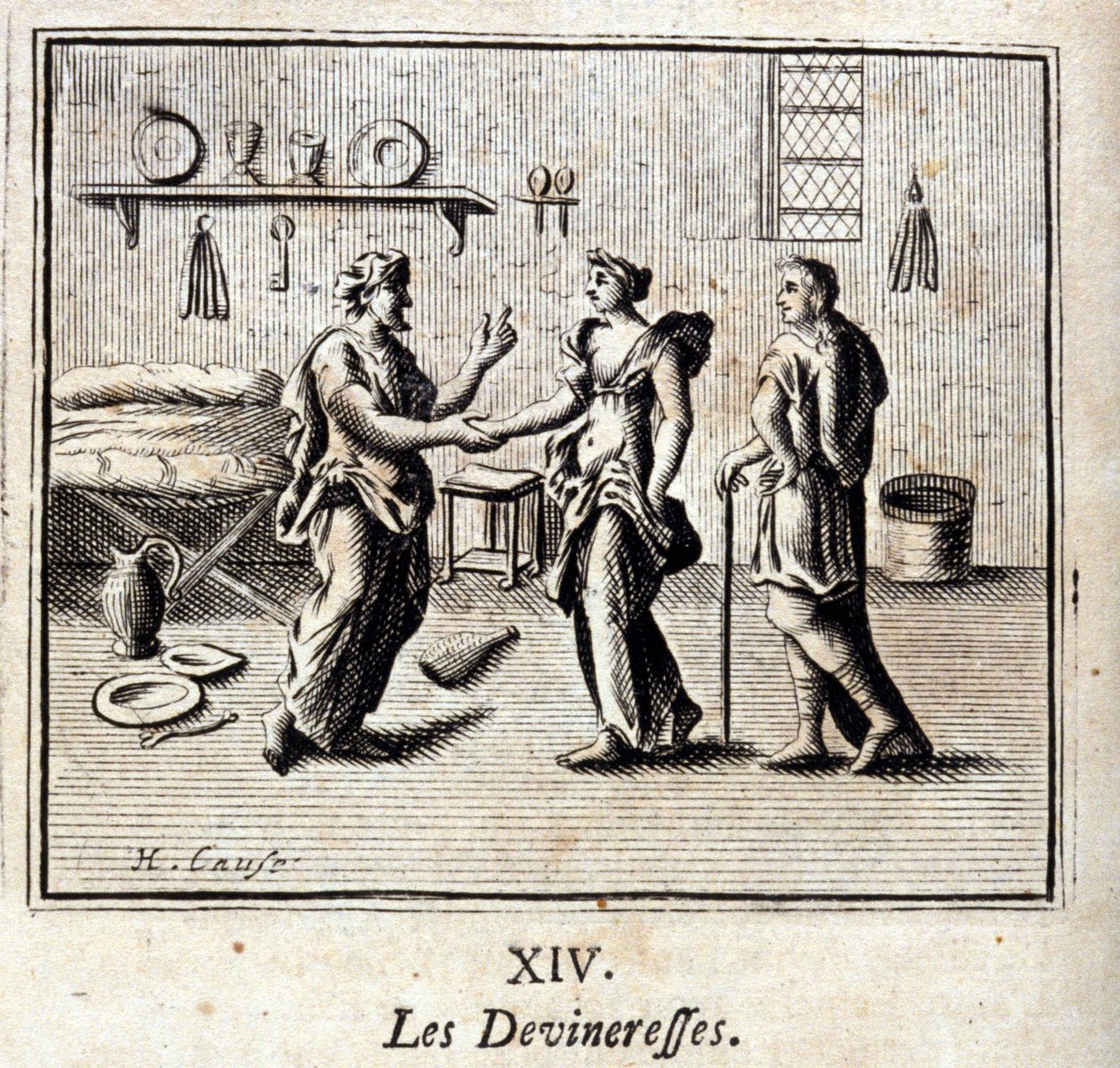 A Jósok. Jean de La Fontaine (1621-95) meséi. Illusztráció: Francois Chauveau (1613-1676). 1728-as kiadás. alkotó: Francois Chauveau