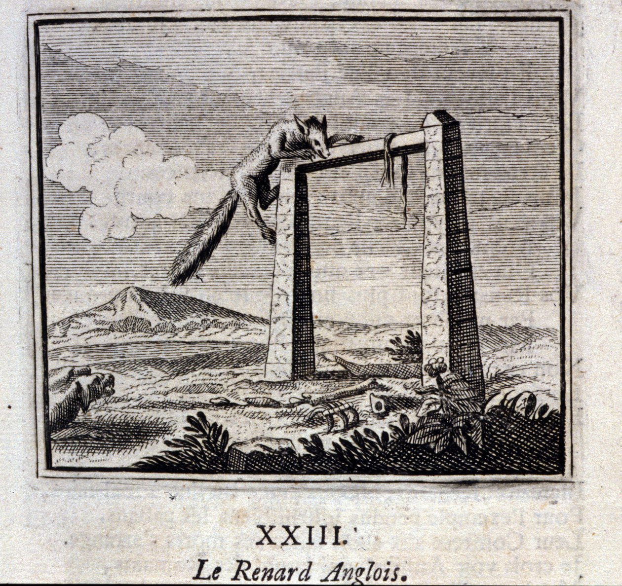 Az angol róka. Jean de La Fontaine (1621-95) meséi. Illusztráció: François Chauveau (1613-1676). 1728-as kiadás. alkotó: Francois Chauveau