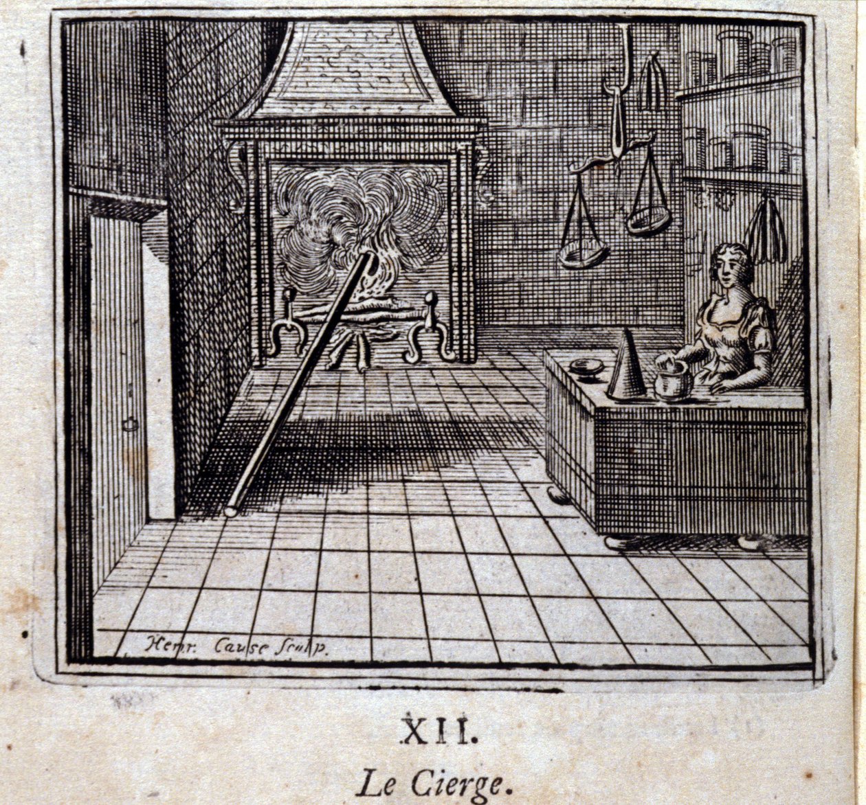 A gyertya. Jean de La Fontaine (1621-95) meséi. Illusztráció: Francois Chauveau (1613-1676). 1728-as kiadás. alkotó: Francois Chauveau