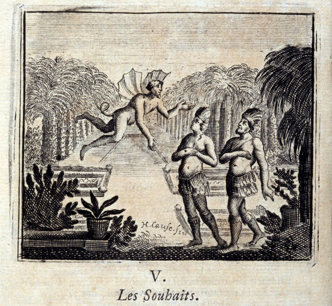 Kívánságok. Jean de La Fontaine (1621-95) meséi. François Chauveau (1613-1676) illusztrációja. 1728-as kiadás. alkotó: Francois Chauveau