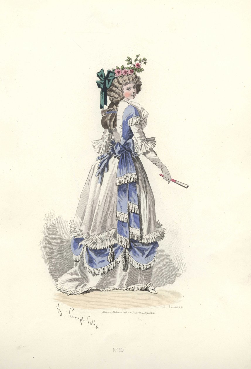 Nő szalagfodros ruhában, Marie Antoinette korszaka. alkotó: Francois Claudius Compte Calix