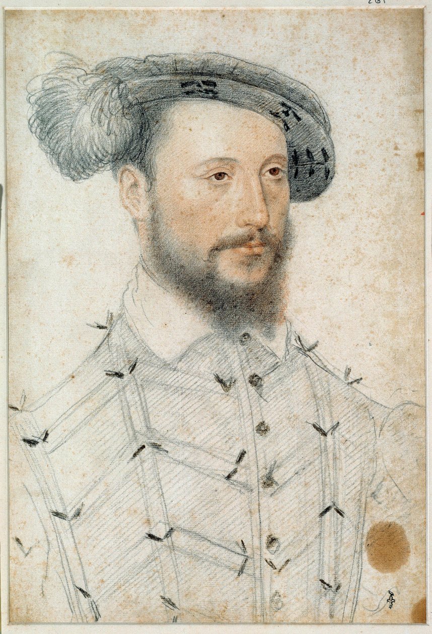 Antoine de Halluin, Piennes ura (1505 - 1553) portréja. Clouet Francois (1515-1572) Vér és fekete követ rajzolása alkotó: François Clouet