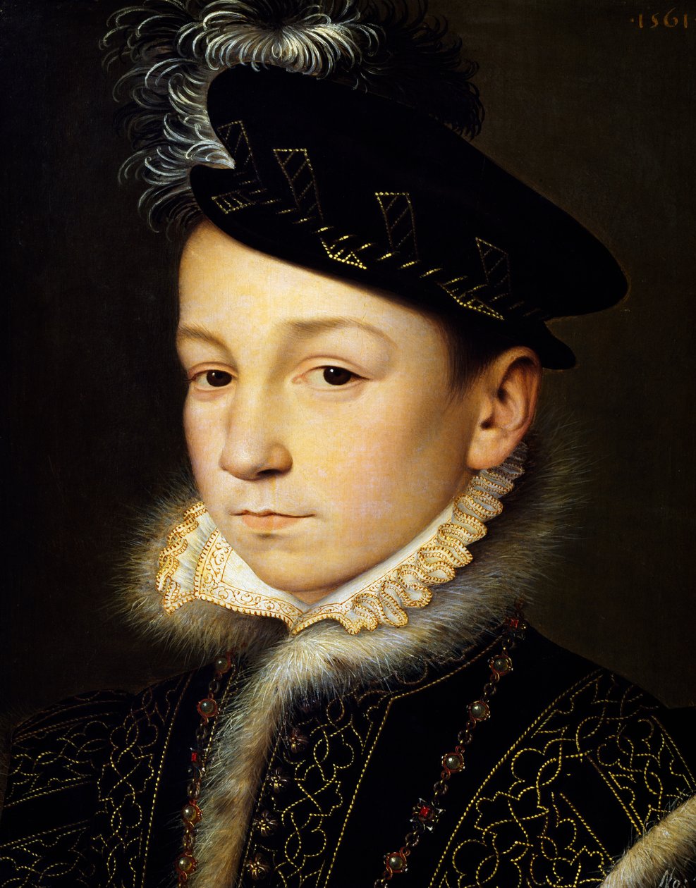 Valois IX. Károly francia király portréja alkotó: François Clouet