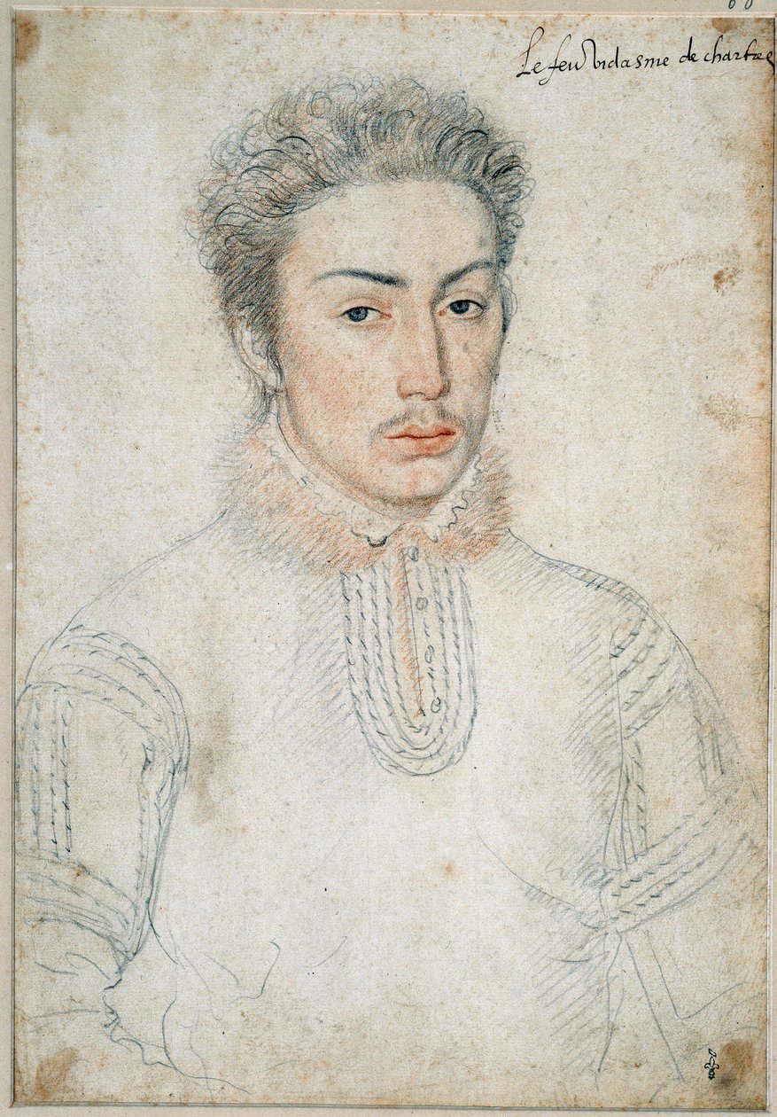Francois de Vendome, Chartres vikomtja (1523-1560) portréja: Francois Clouet (1515-1572) fekete követ és vért rajzol alkotó: François Clouet