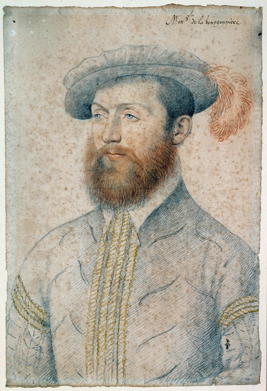 Jean Du Plessis, a Bourgonniere ura (1525 - 1594) portréja. Vér és fekete kő rajzolása: Francois Clouet (1515-1572) alkotó: François Clouet