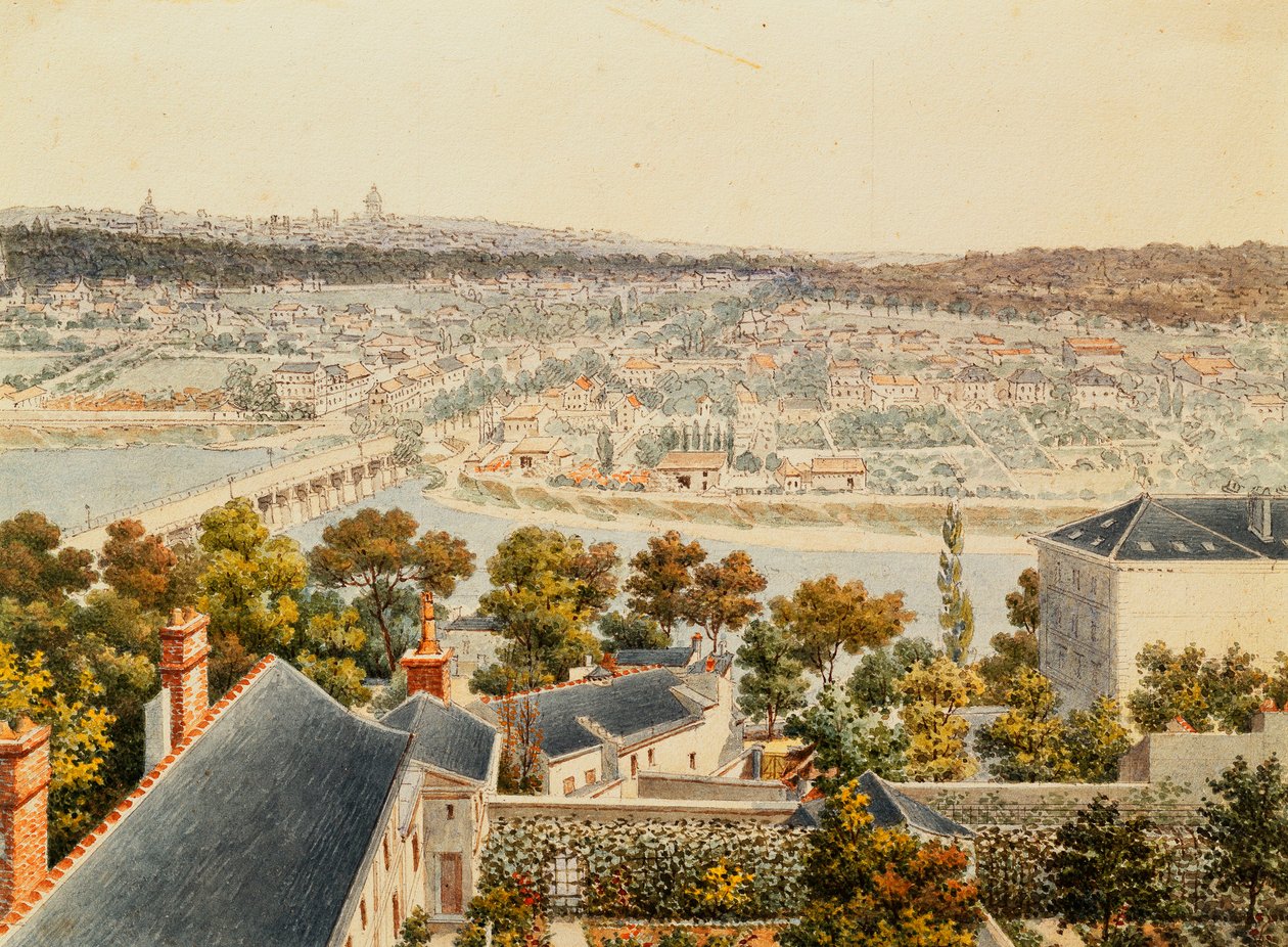 Párizs kilátása Saint Cloud magaslatáról, 1791 alkotó: Francois Debret