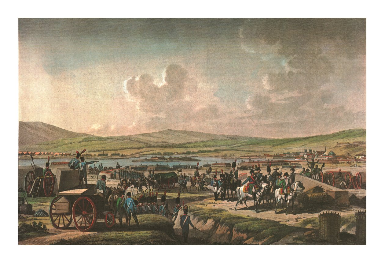 Napóleon meglátogatja a danzigi ostrommunkákat Lefebvre marsall vezetésével, 1807. május 9., 1850 alkotó: Francois Dequevauviller