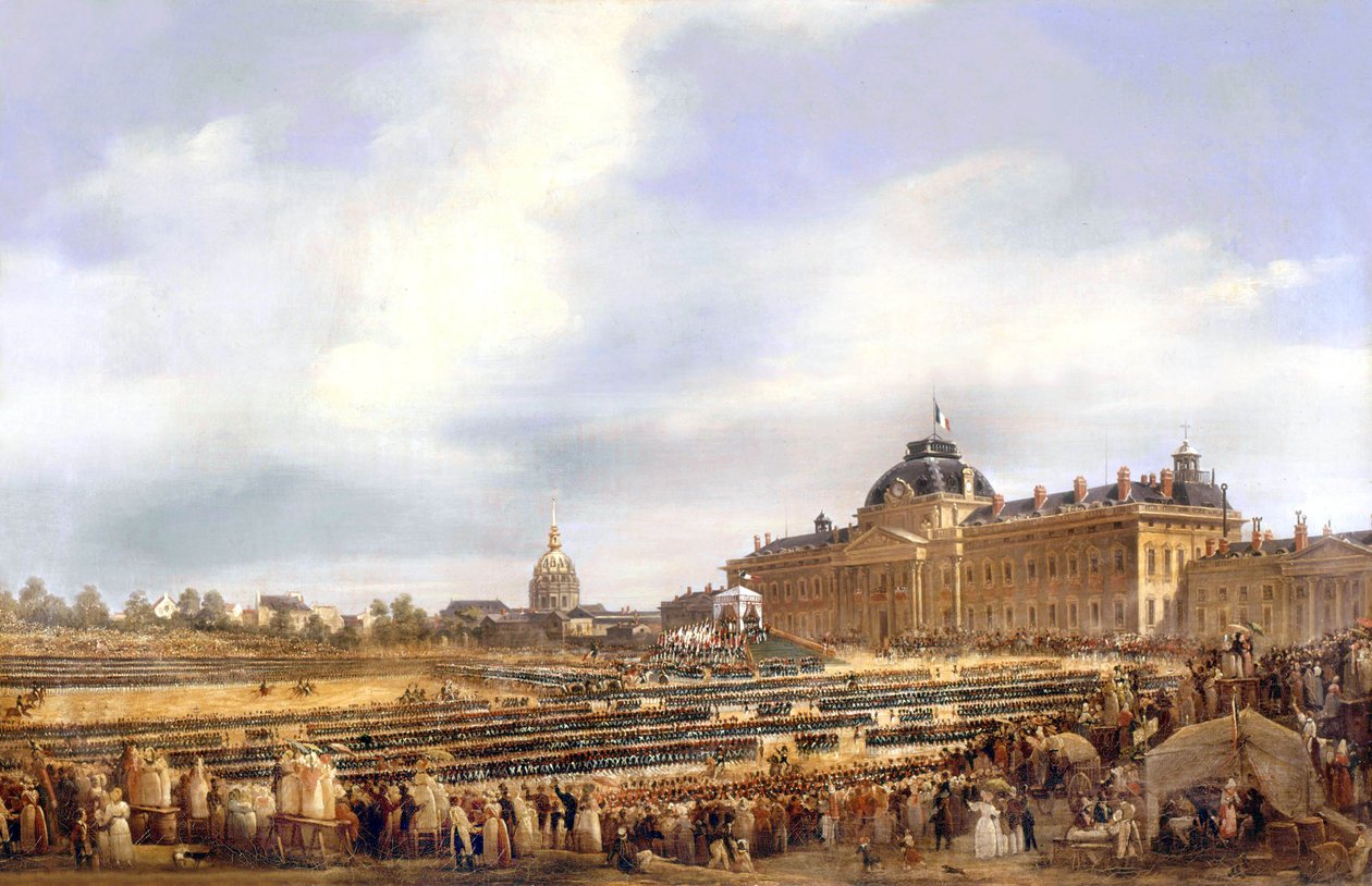 Louis Philippe zászlókat adott a párizsi nemzetőrnek augusztus 29-én alkotó: Francois Dubois